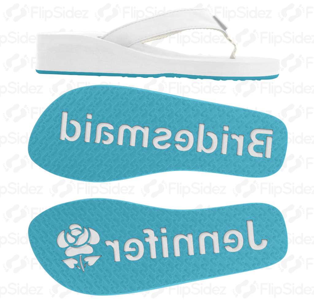 personalized bridesmaid flip flops