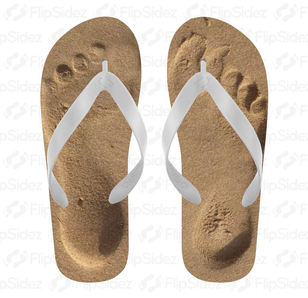 Sand Footprints Flip Flops