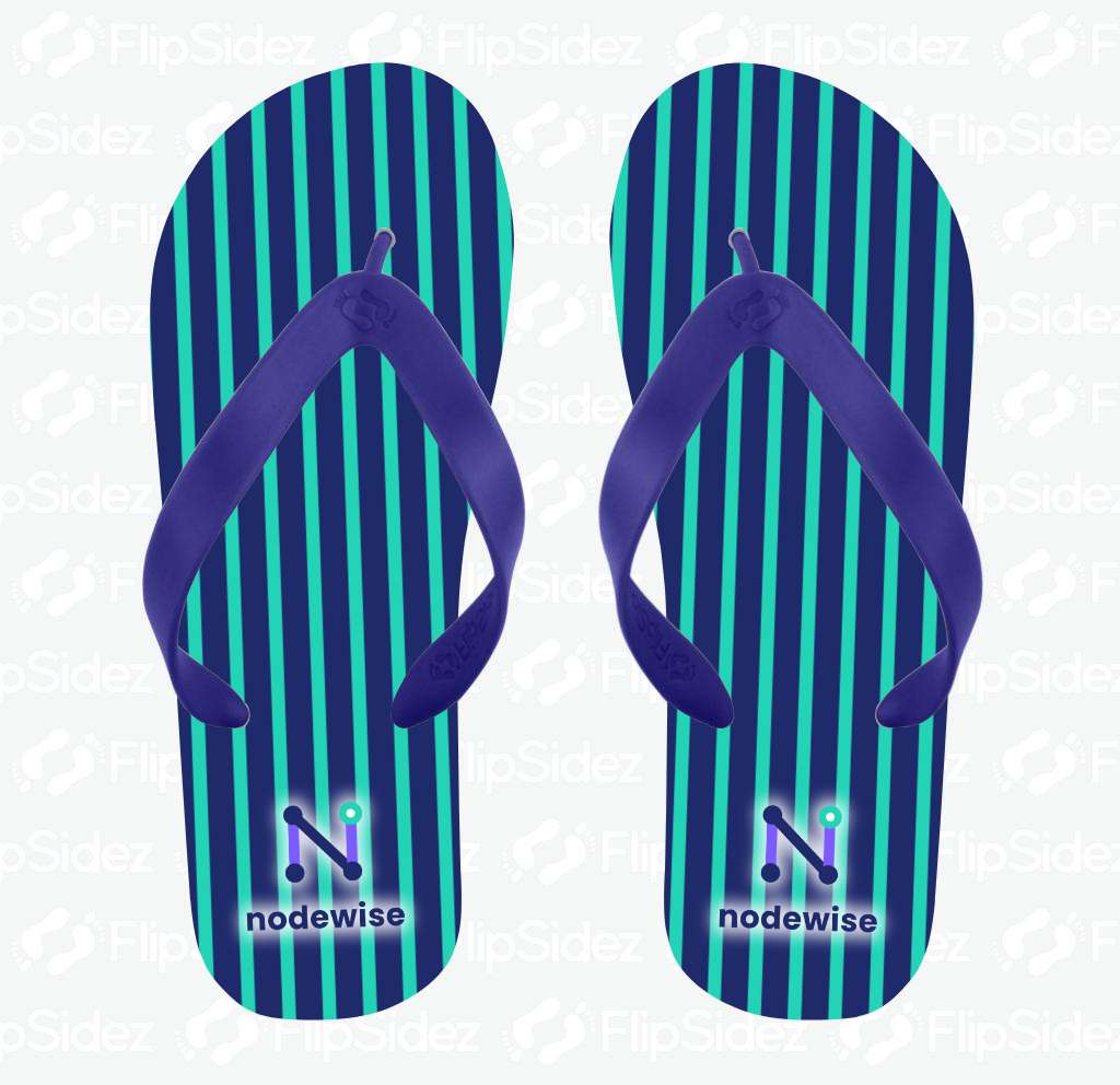 Logo on Color Stripes Flip Flops