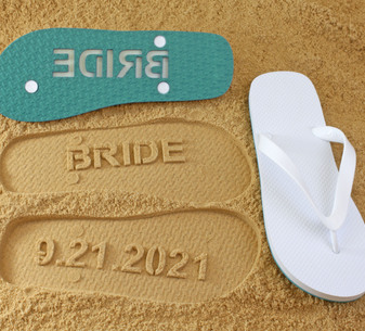 Bride Wedding Date Flip Flops