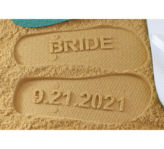 Bride Wedding Date Flip Flops