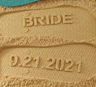 Bride Wedding Date Flip Flops