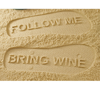 Follow Me Bring Wine Flip Flops