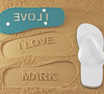 I Love NAME Flip Flops