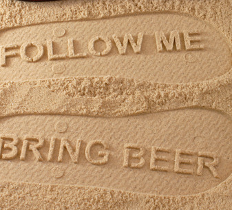 Follow Me Bring Beer Flip Flops