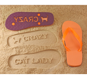 Crazy Cat Lady Flip Flops