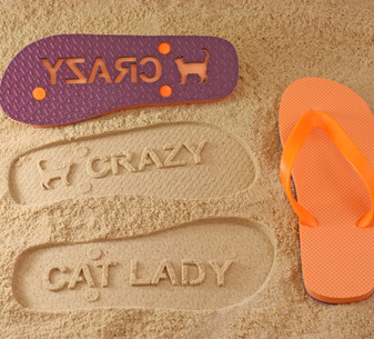 Crazy Cat Lady Flip Flops