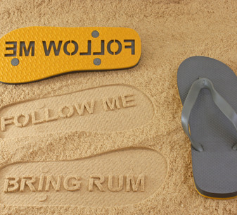 Follow Me Bring Rum Flip Flops