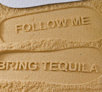 Follow Me Bring Tequila Flip Flops