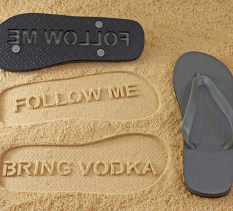 Follow Me Bring Vodka Flip Flops