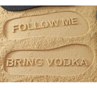 Follow Me Bring Vodka Flip Flops