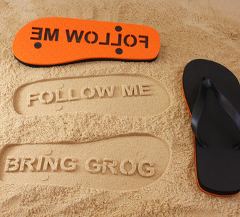 Follow Me Bring Grog Flip Flops