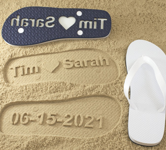 Custom Couple Wedding Date Flip Flops