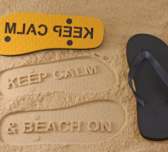 Keep Calm & Beach On Flip Flops